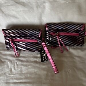 2 for 1 NEW Faux Metallic Mesh Dot Wristlet